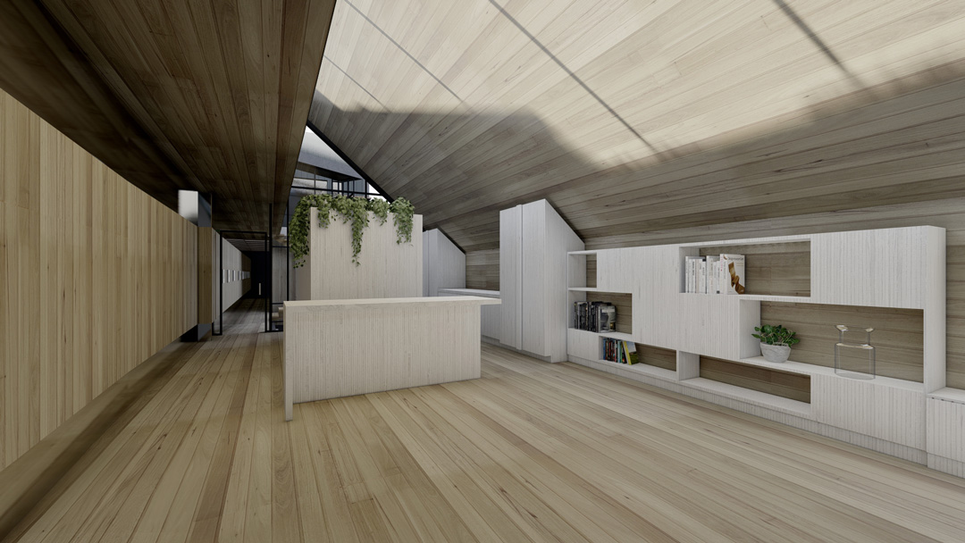 Interior of energy-efficient Passive House kitchen in heritage listed setting