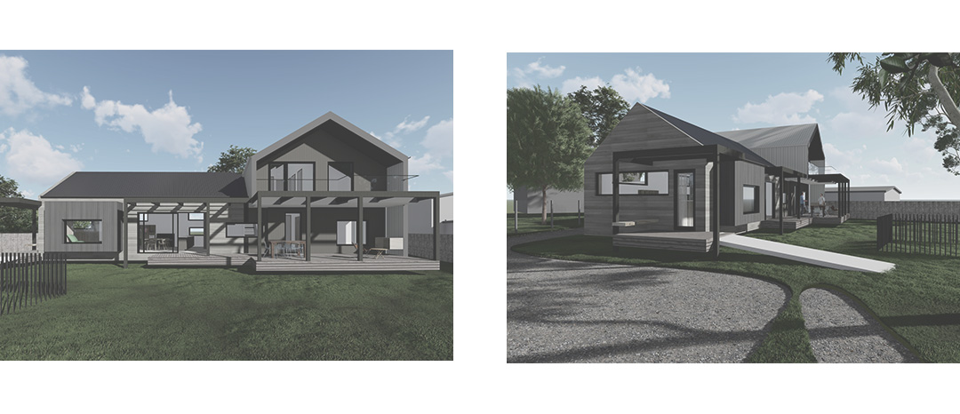 Front verandah of Passive House in heritage overlay receiving morning sun