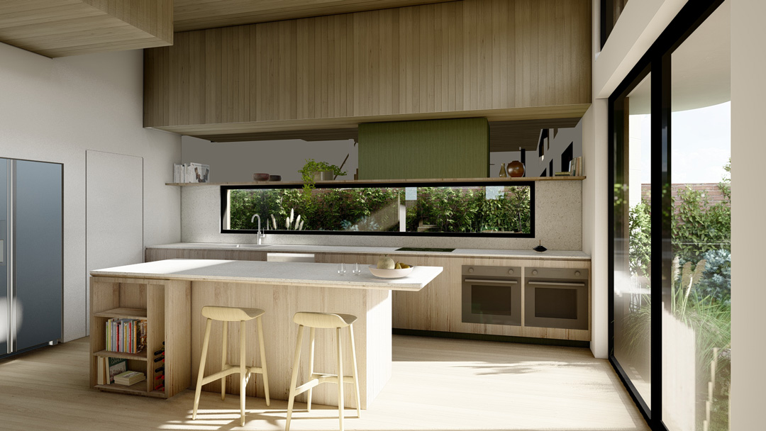 Sustainable design features of a small Passive House in a heritage area